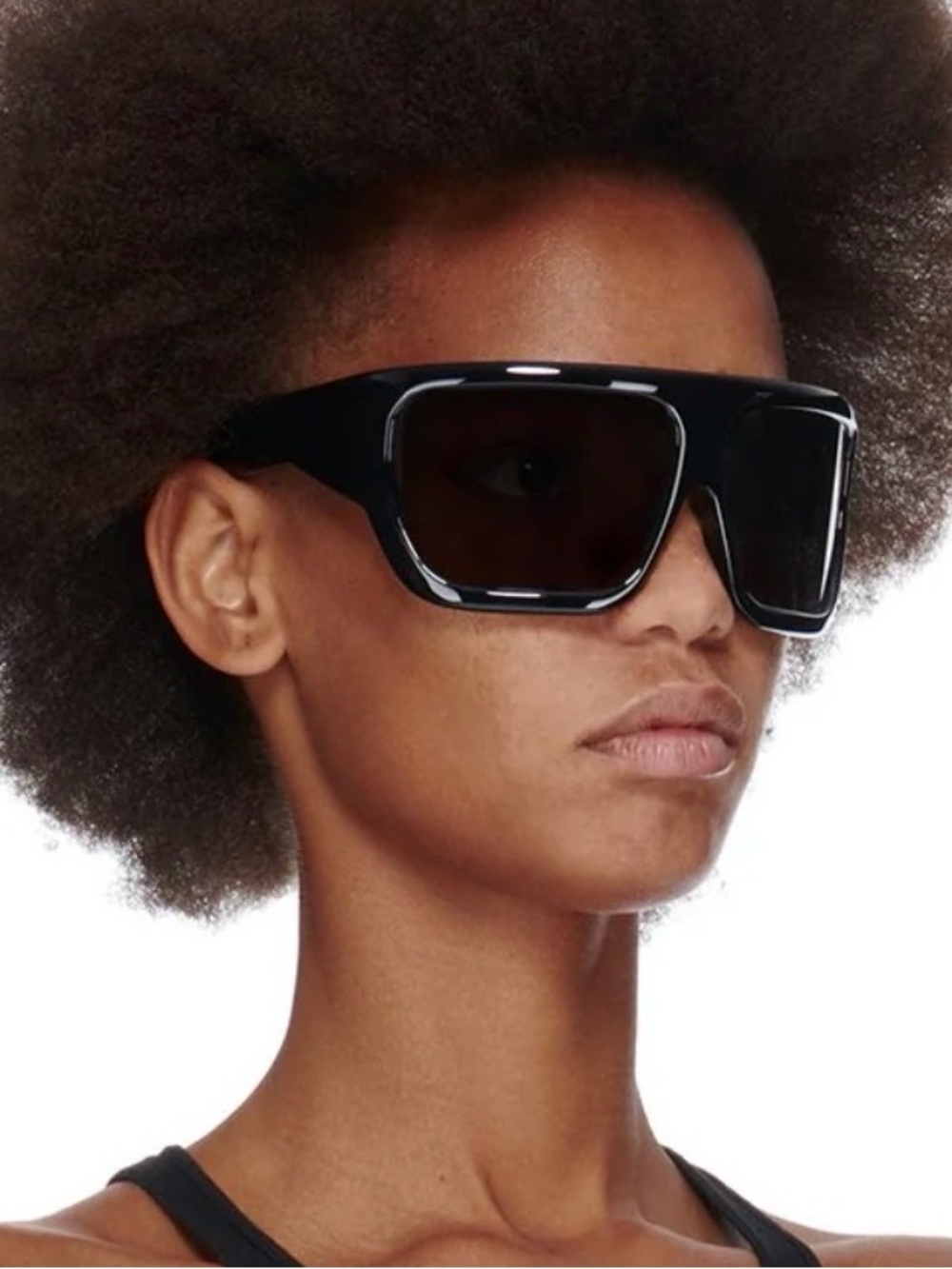 Rick Owens Davis Shield Sunglasses in Glossy Black